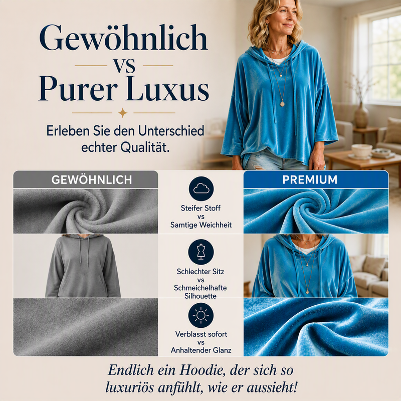 📢🎉50%Rabatt!!!🛍️✨Damen-Sweatshirt aus Samt mit lockerer Passform und Kordelzug