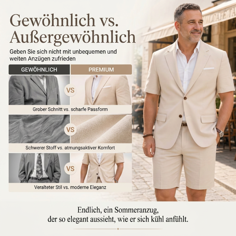 ⌛Zeitlich begrenztes Angebot – 2-teiliges Kurzarm-Anzugset für Herren