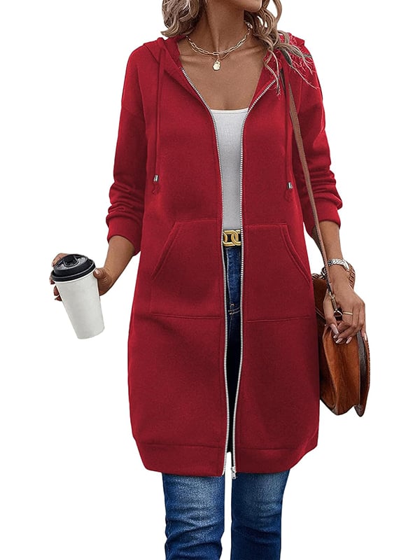 🔥Beliebtes Produkt ！🔥✨Damen Fleece‑Kapuzenpullover mit Reißverschluss