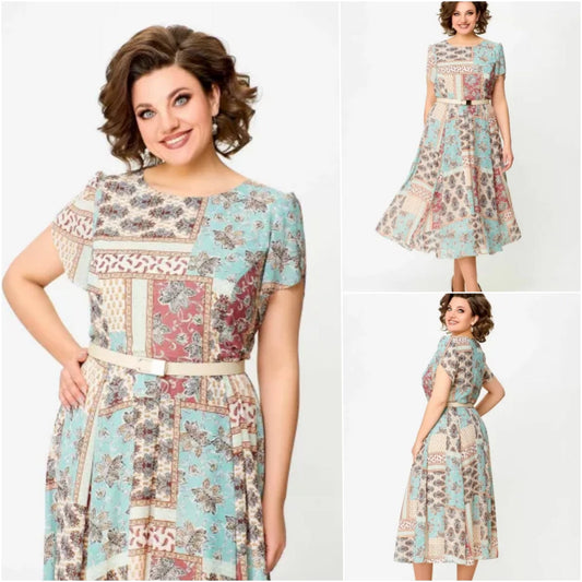 🔥HEISSER VERKAUF🔥2025 Bequemes und elegantes Kleid mit Patchwork-Print