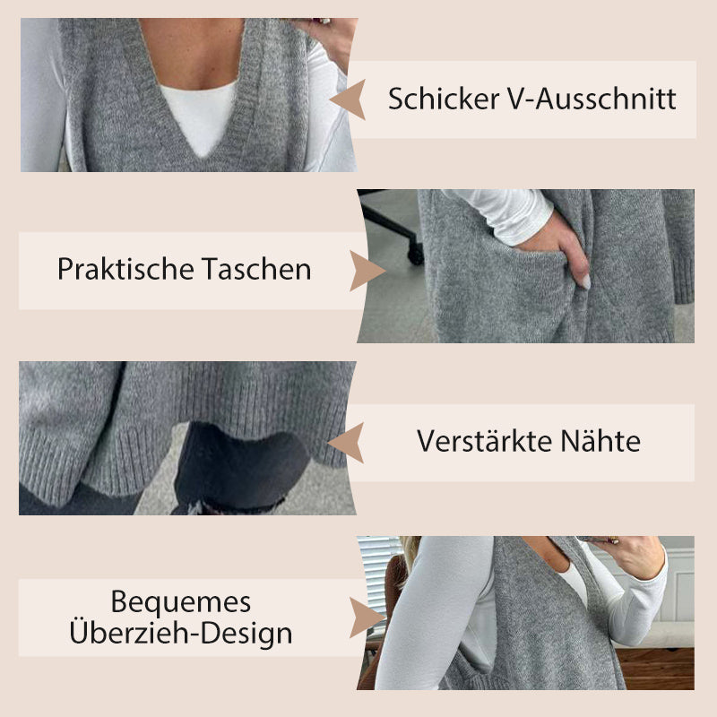✨✨Begrenzter Vorrat verfügbar, nicht verpassen!👗Damen-Strickweste mit V-Ausschnitt