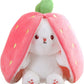 🍓 Erdbeerhäschen verwandelt sich in Häschen 🎀 Fruchtpuppe Plüschtier 🐰