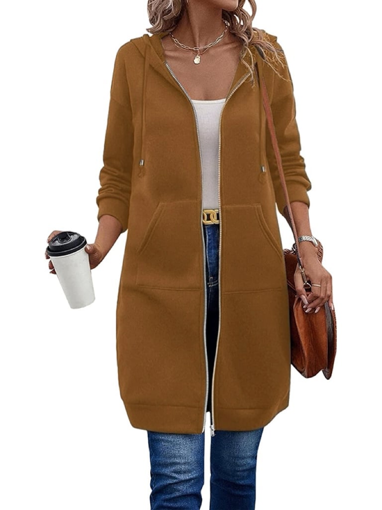 🔥Beliebtes Produkt ！🔥✨Damen Fleece‑Kapuzenpullover mit Reißverschluss