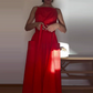 Elegantes Kleid mit Karree-Ausschnitt und Spaghettiträgern