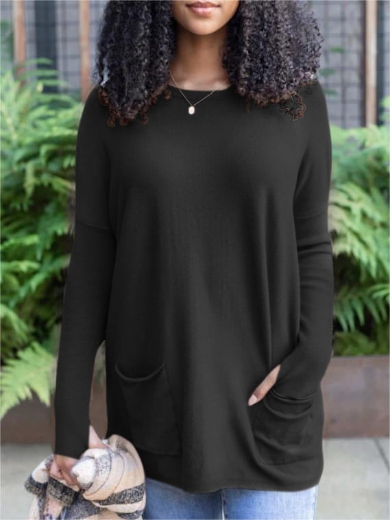 🎁Heißer Verkauf 49% RABATT⏳Langarm-Daumenloch-Pullover-Taschentunika