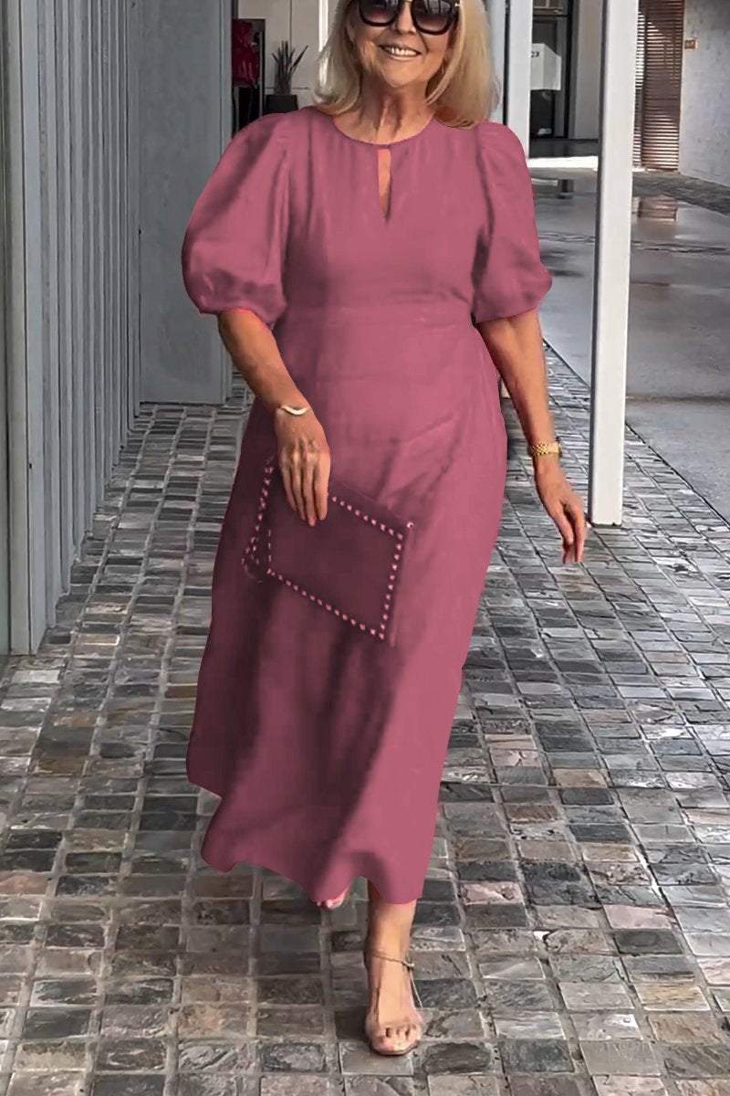 💞Einfarbiges Kleid aus Baumwollleinen