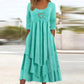 🏆👗 Tiered Midi Dress with Heart Accent – Figurschmeichelndes A-Linien-Design, luftiger Stoff & süßes Herzdetail – Perfekt für Reise & Feiern versandfrei