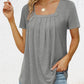 Elegantes, einfarbiges Damen-T-Shirt mit quadratischem Ausschnitt