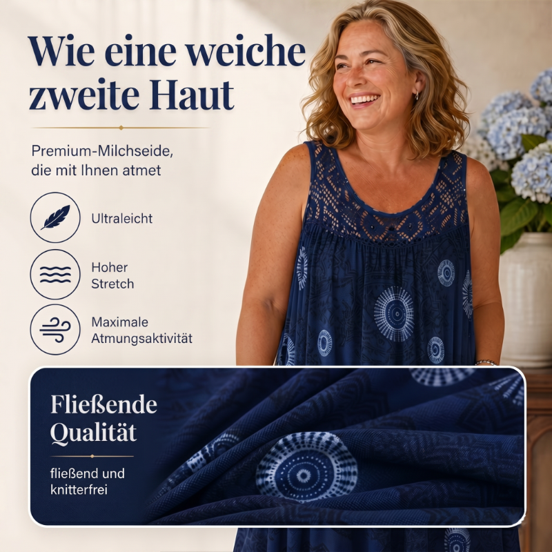 📢📢50%Rabatt!!!🎉✨Damen-Sommerkleid mit O-Ausschnitt und ärmellosem Print