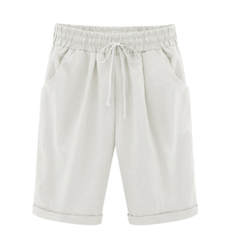 💕 HEISSER SALE50% RABATT🌷Plus Größe Solid Farbe Elastische Taille Lose Cropped Shorts
