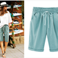 💕 HEISSER SALE50% RABATT🌷Plus Größe Solid Farbe Elastische Taille Lose Cropped Shorts