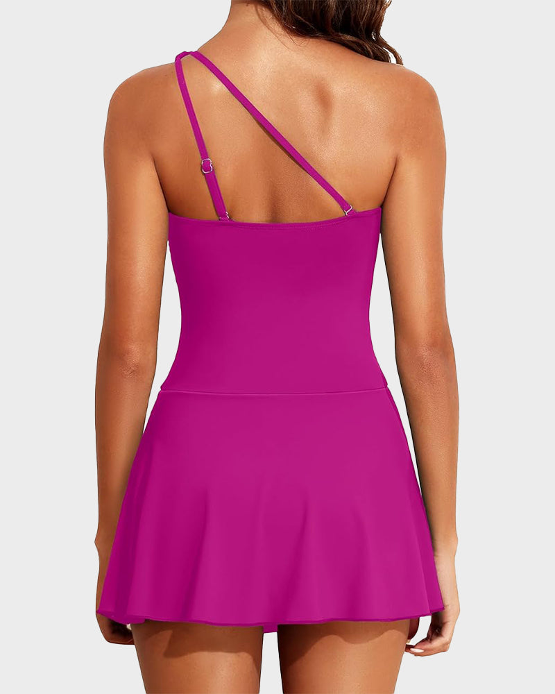 ⛱️⛱️ Letzter Verkaufstag 50% RABATT 🔥 Einteiliger Badeanzug mit Rock und One-Shoulder-Design