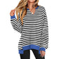 🍂✨Übergroßes Damen-Sweatshirt mit V-Ausschnitt, langärmelig, Tunika, leichter Pullover