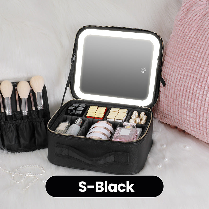 🪞 50% RABATT! ✨ Tragbare Kosmetiktasche mit LED-Spiegel – Beleuchtet, kompakt & vielseitig – Perfekt für makelloses Make-up unterwegs 💄