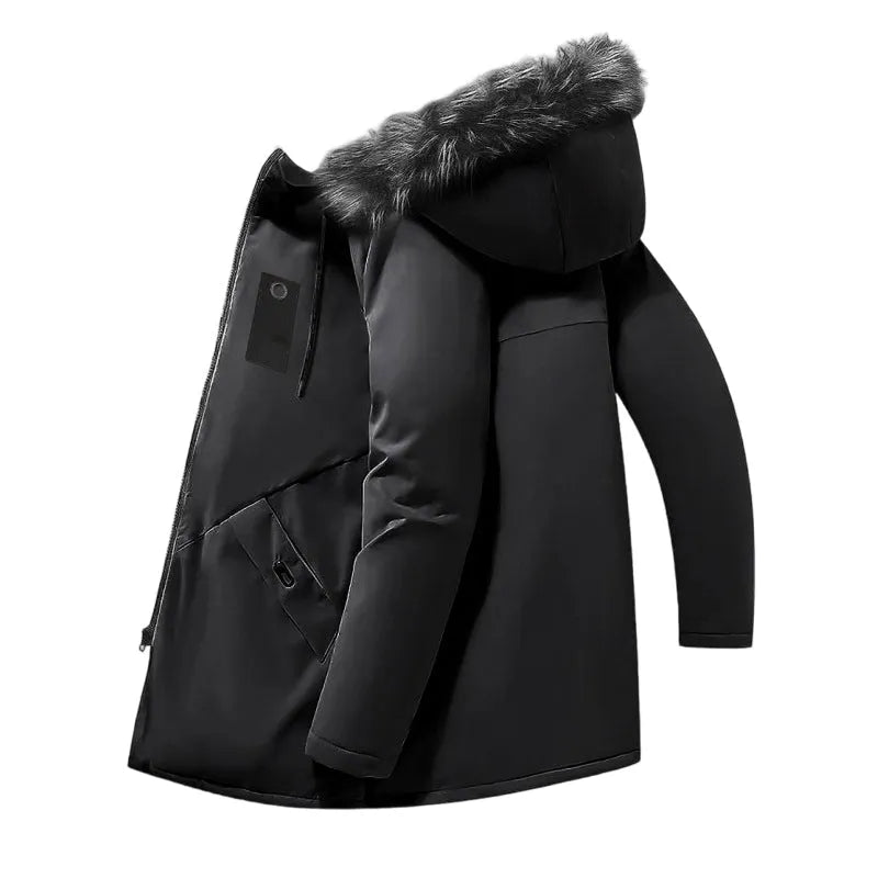 🔥Solange der Vorrat reicht 50 % Rabatt!🎉Winddichte, mittellange Parka-Jacke mit Kapuze für Herren