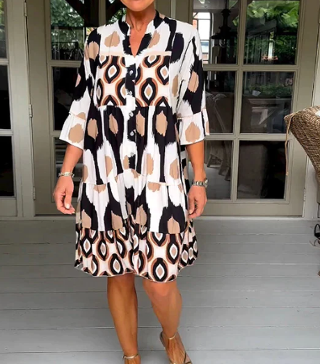 Geflecktes Plissee-Kleid