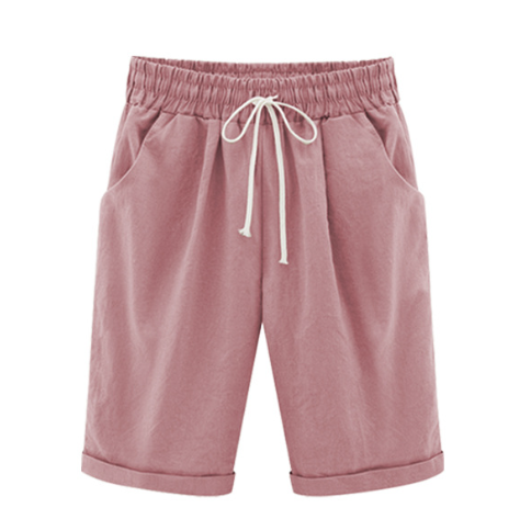 💕 HEISSER SALE50% RABATT🌷Plus Größe Solid Farbe Elastische Taille Lose Cropped Shorts