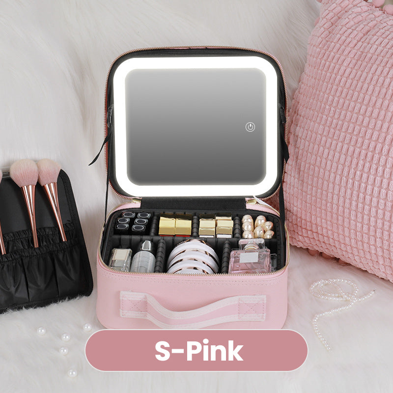 🪞 50% RABATT! ✨ Tragbare Kosmetiktasche mit LED-Spiegel – Beleuchtet, kompakt & vielseitig – Perfekt für makelloses Make-up unterwegs 💄
