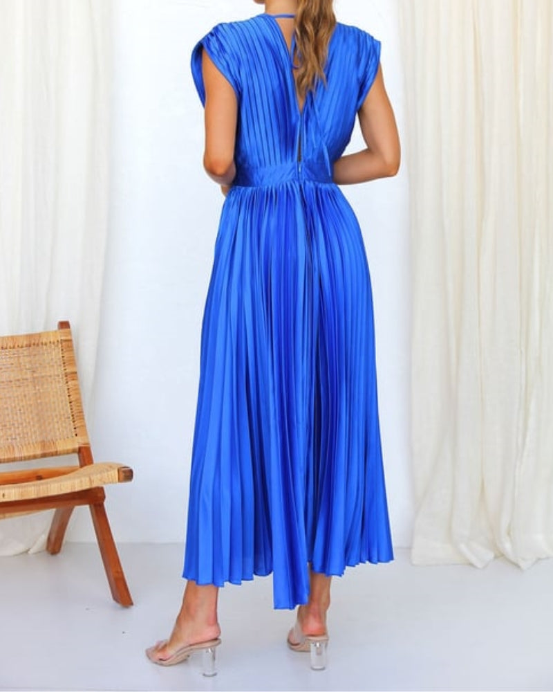 🔥 Zeitlich begrenzter 50% Rabatt💃 Drapiertes Faltenrockkleid mit V-Ausschnitt