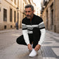 🔥NUR FÜR KURZE ZEIT 50% RABATT!⏰Herren-Set: Pullover mit grafischem Druck und Hose