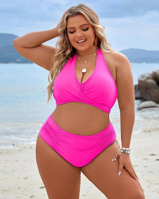 🏝️Bauchkontrolle Badeanzüge Bescheidene Bikini-Sets mit hoher Taille👙