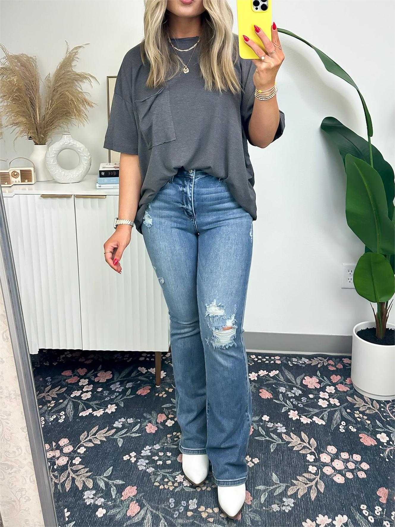 Damen Raw Edge Boxy Tee