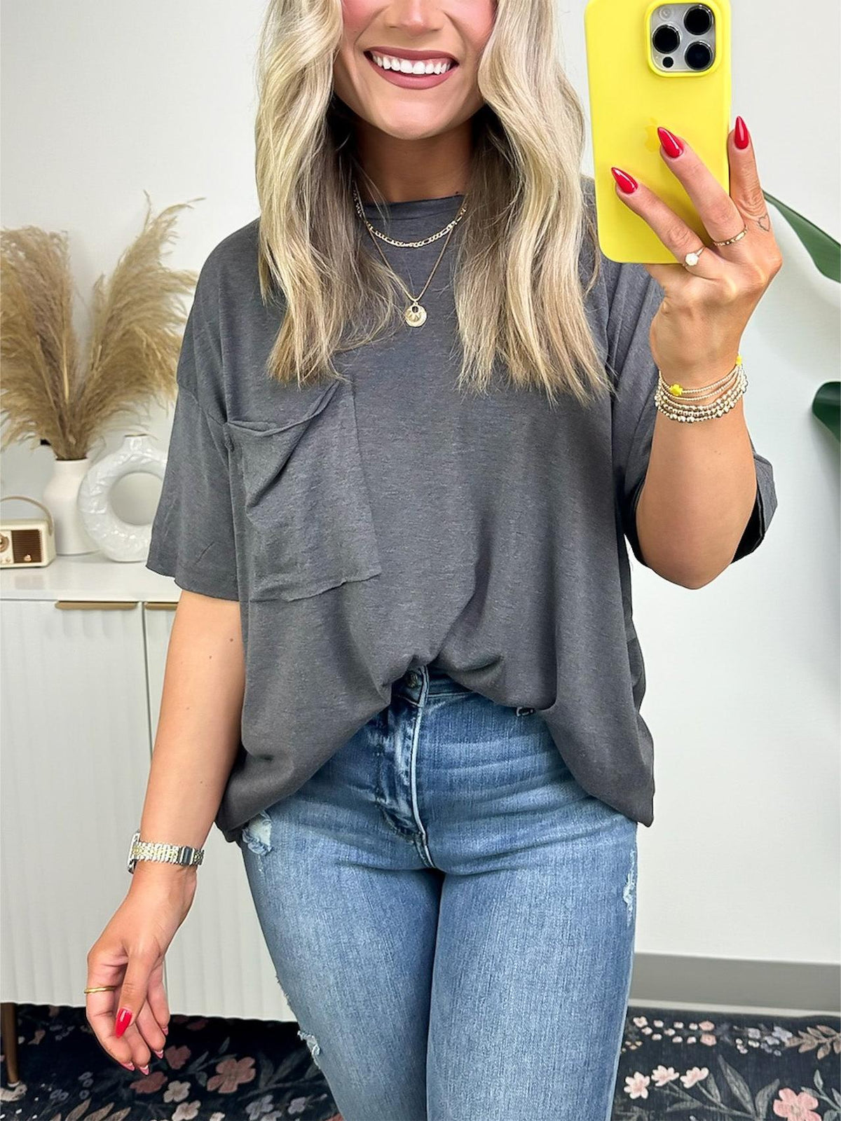 Damen Raw Edge Boxy Tee