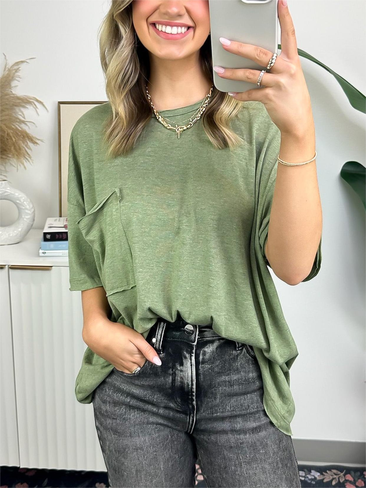 Damen Raw Edge Boxy Tee