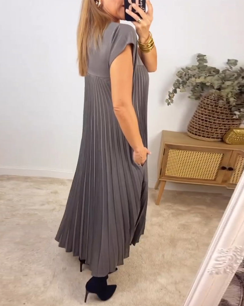 💞Ärmelloses, schlichtes, plissiertes, elegantes Kleid💞