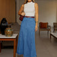 🎁Neuheiten 2026 mit 50 % RABATT👗Damen-Maxirock aus Denim – Hoher Bund & A-Linien-Schnitt