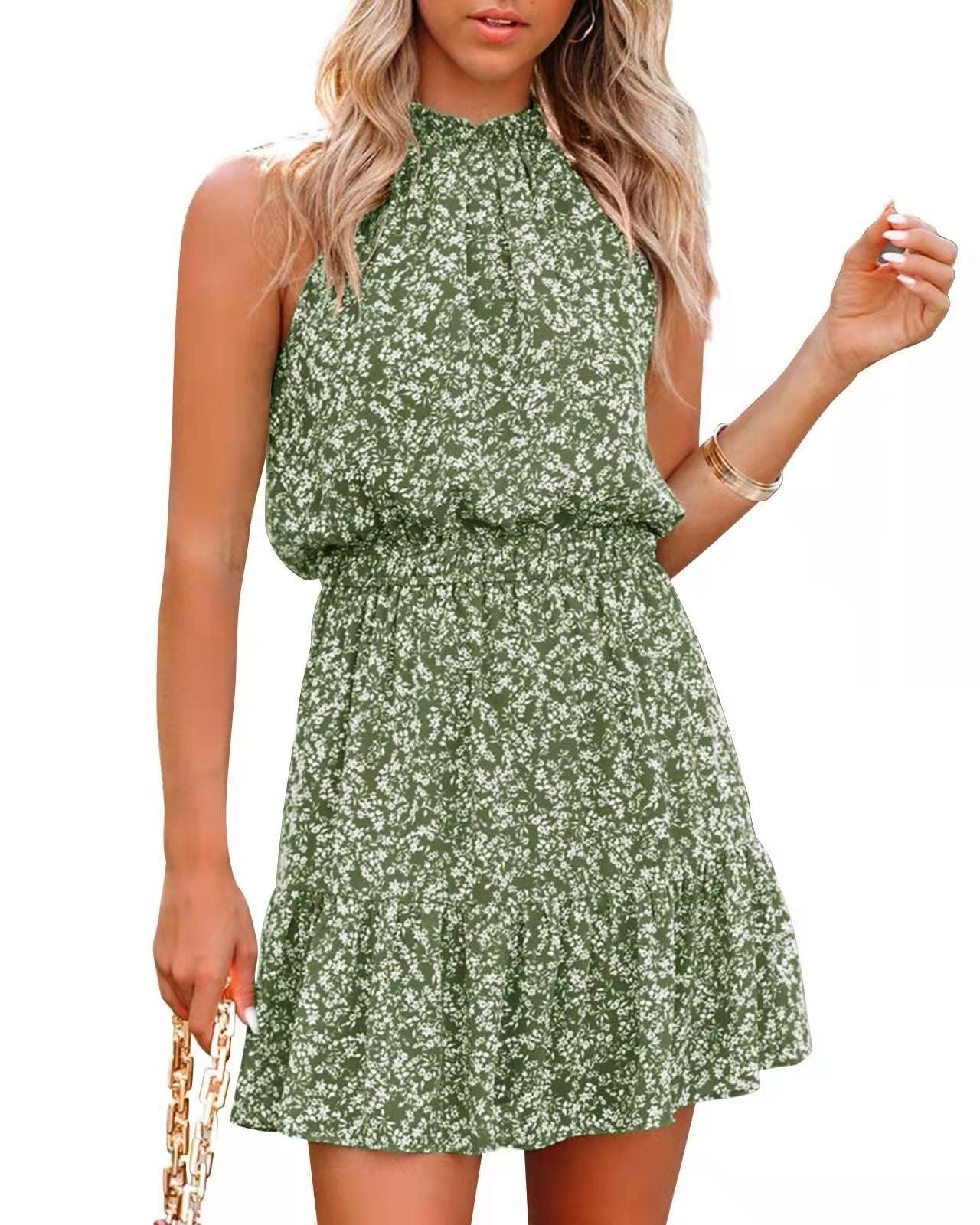 ⏰Heißer Verkauf 49 % Rabatt💃2025 Neues Sommer-Neckholder-Plissee-A-Linien-Kleid