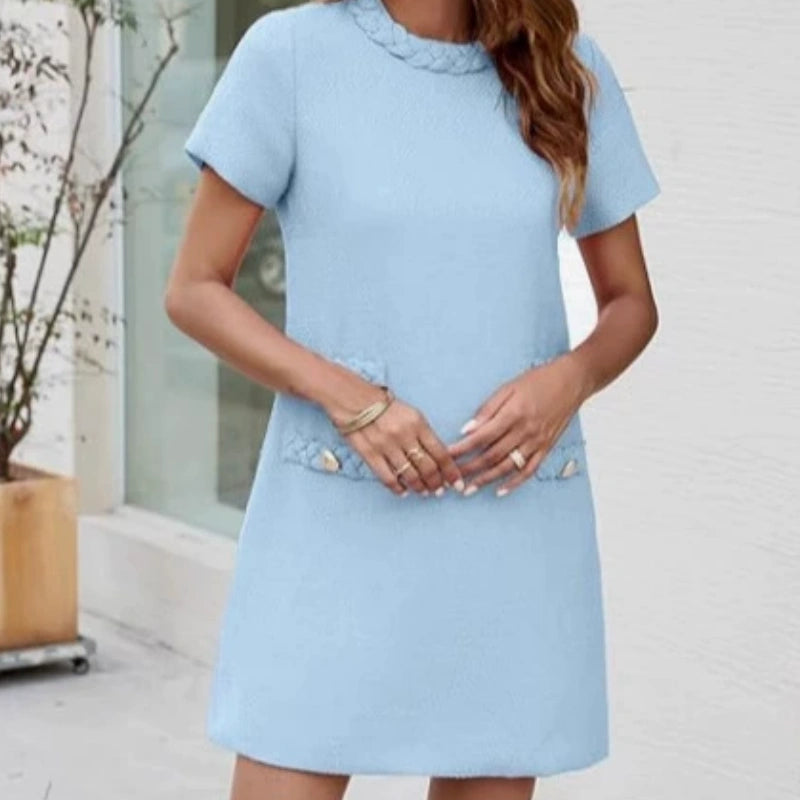 Elegantes kurzärmliges Tweedkleid für Damen