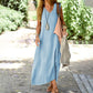 🔥50 % RABATT💝Langes, einfarbiges Sommerkleid in Übergröße für Damen