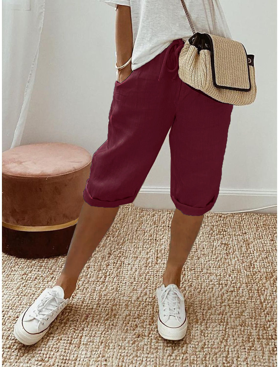 🔥🔥 2026 NEU 🥳💞 50K+ VERKAUFT! ⚡👖Lässige Caprihosen aus Baumwoll-Leinen für Damen