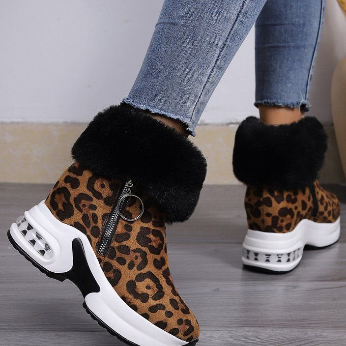 🔥Beliebtes Produkt ！✨Plüschige, warme, höhenverstärkende Stiefeletten für Damen, ein Must-have für Herbst und Winter, modische, bequeme und vielseitige Schuhe🥰