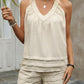 💕Letzter-Tag-Aktion 50 % RABATT🌸Einfarbiges ärmelloses Zweiteiler-Set mit V-Ausschnitt