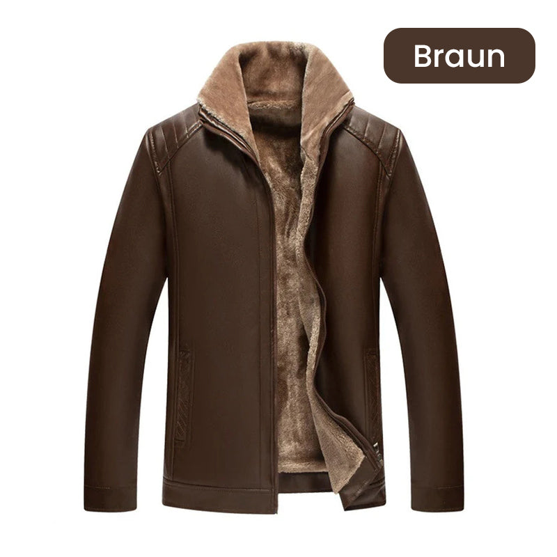💖Modisch und warm😎Gesteppte Kunstlederjacke für Herren