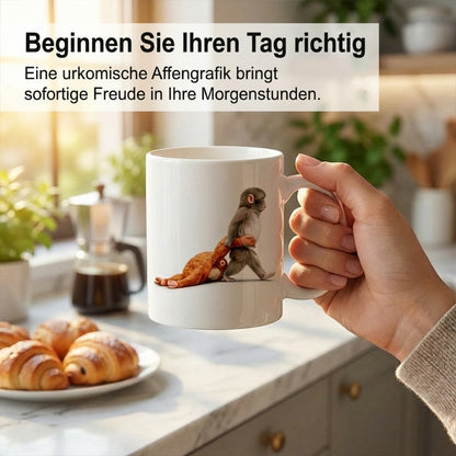 Lustige Affe Keramikbecher - Humorvolles Geschenk