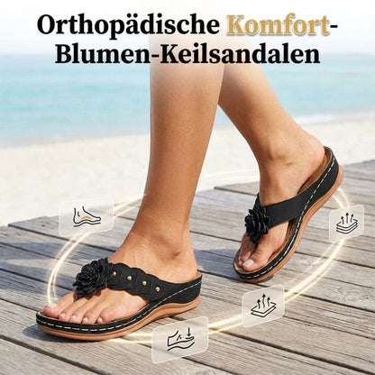 Damen-Sandalen mit Blumenmuster und Fußgewölbestütze