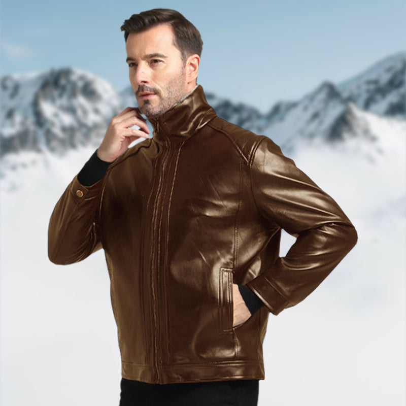💖Modisch und warm😎Gesteppte Kunstlederjacke für Herren