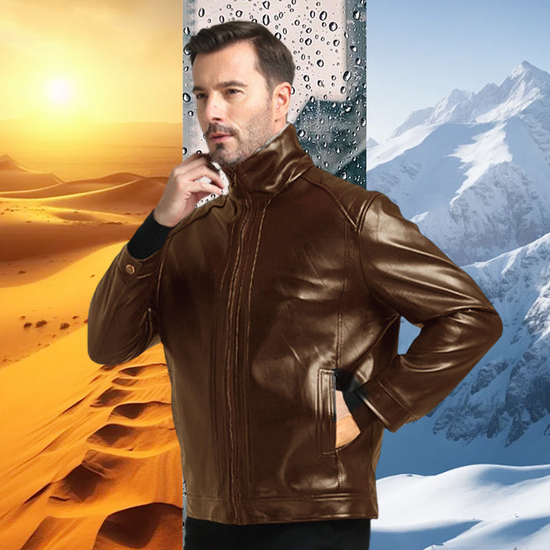 💖Modisch und warm😎Gesteppte Kunstlederjacke für Herren