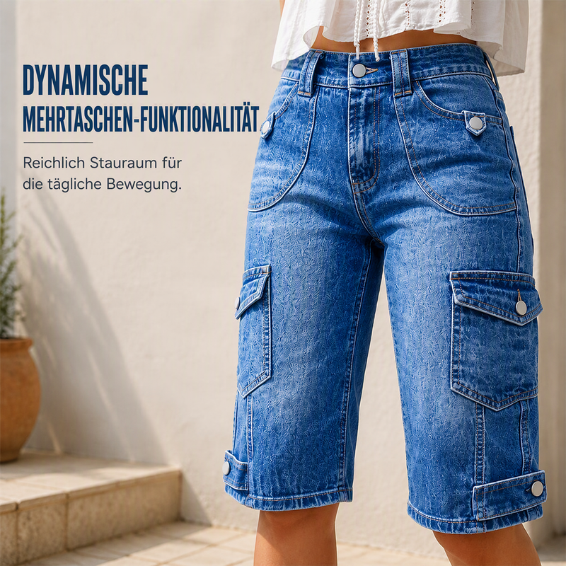 🔥50 % Rabatt 👖 Jeans-Cargo-Shorts – figurbetont & praktisch ✨