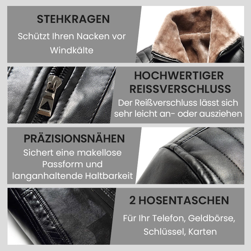 💖Modisch und warm😎Gesteppte Kunstlederjacke für Herren