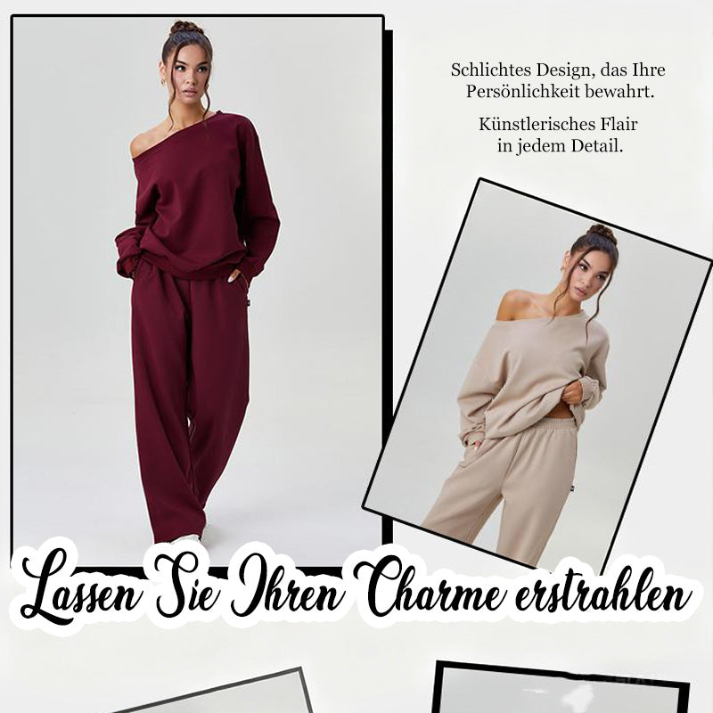 ✨ LETZTER TAG VERKAUF 50% RABATT ✨Freizeit-Zweiteiler: Langarm-Pullover und Hose