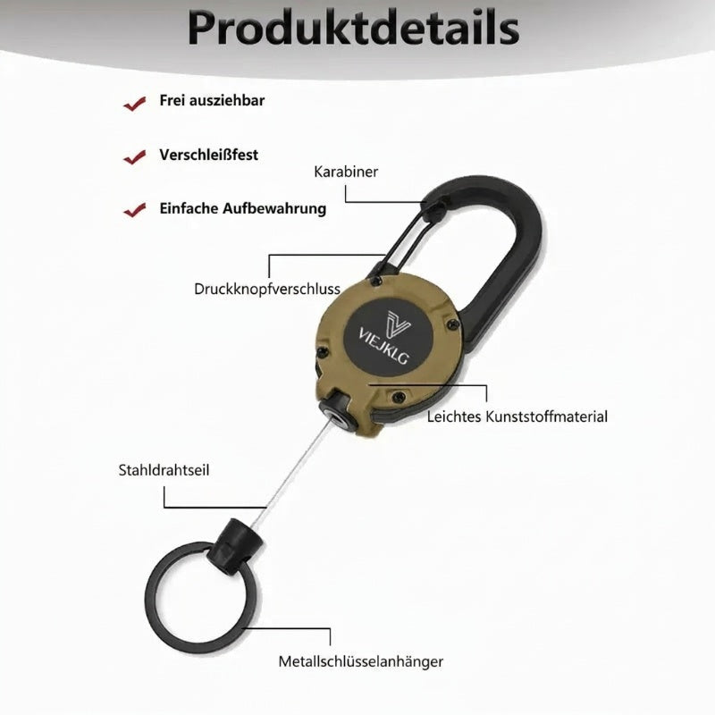 🏆Letzter Tag: 1 kaufen 2 gratis dazu!🎁3-in-1 Multifunktions-Schlüsselanhänger mit Karabiner und ausziehbarem Jojo