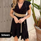Elegantes Rüschenkleid mit Taillenschnürung und V-Ausschnitt für Damen