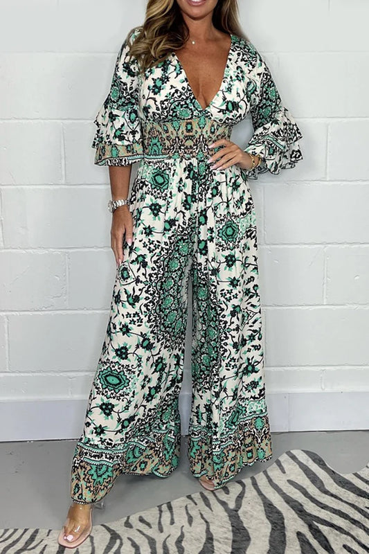 🔥Hot Sale 49% Off🍃Leopardenmuster V-Ausschnitt Jumpsuit