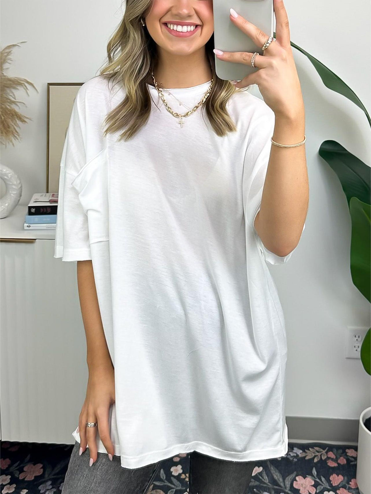 Damen Raw Edge Boxy Tee