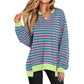 🍂✨Übergroßes Damen-Sweatshirt mit V-Ausschnitt, langärmelig, Tunika, leichter Pullover