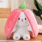 🍓 Erdbeerhäschen verwandelt sich in Häschen 🎀 Fruchtpuppe Plüschtier 🐰